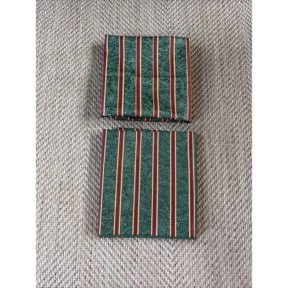 2 Longaberger Imperial Stripe Fabric Napkin 17"